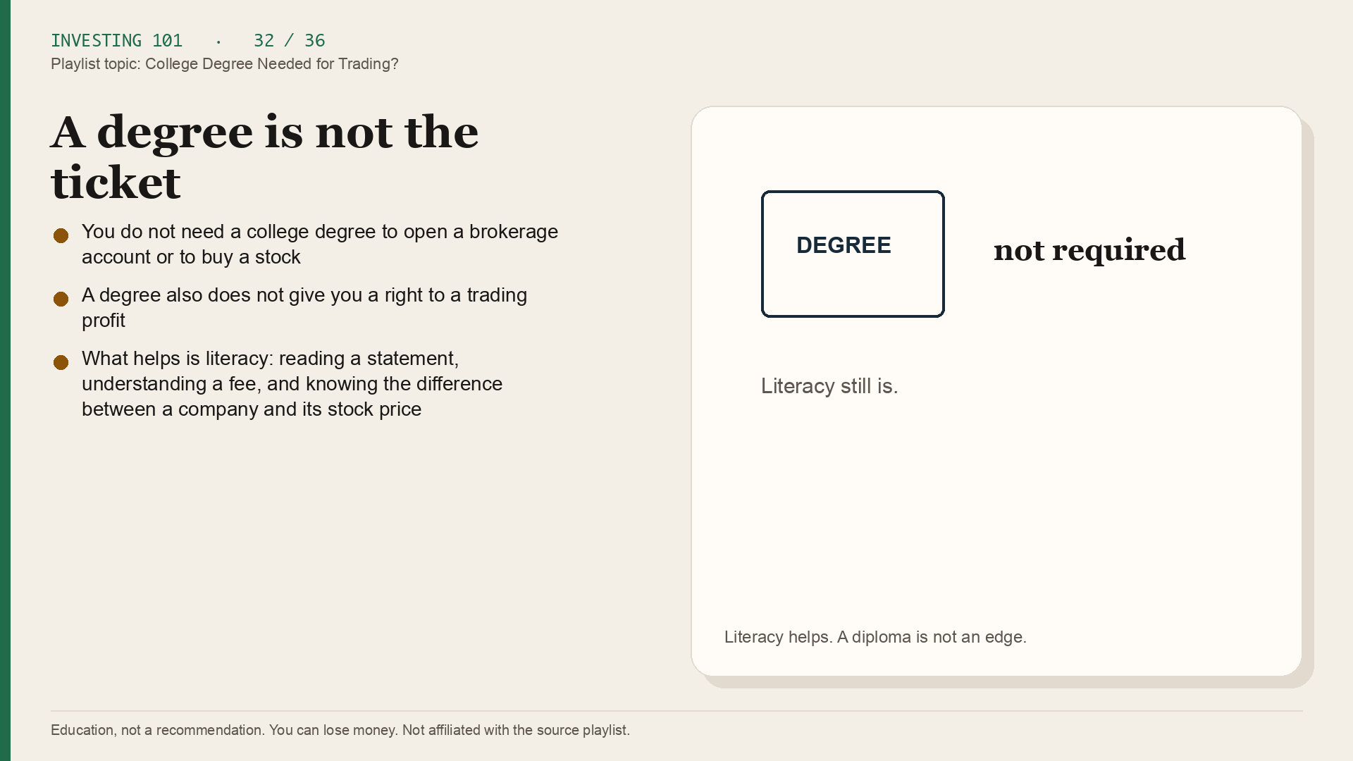 A degree is not the ticket